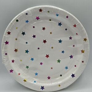 321 Party! Rainbow Star Round Party Plate 8 ct